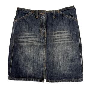 J. Crew Womens Size 2 Front Slit Mini Denim Jeans Skirt 27" Waist x 17"‎ Long